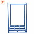 Foldable metal stacking rack for fabric rolls